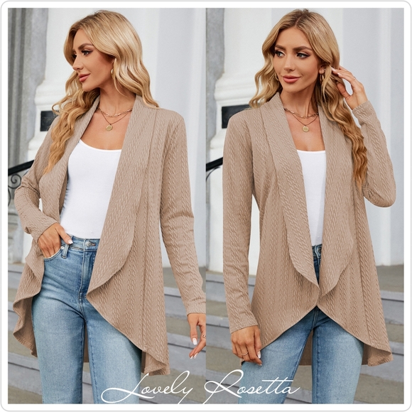 Burgundy Lightweight Open Front Cardigan - Picture 10 of 11